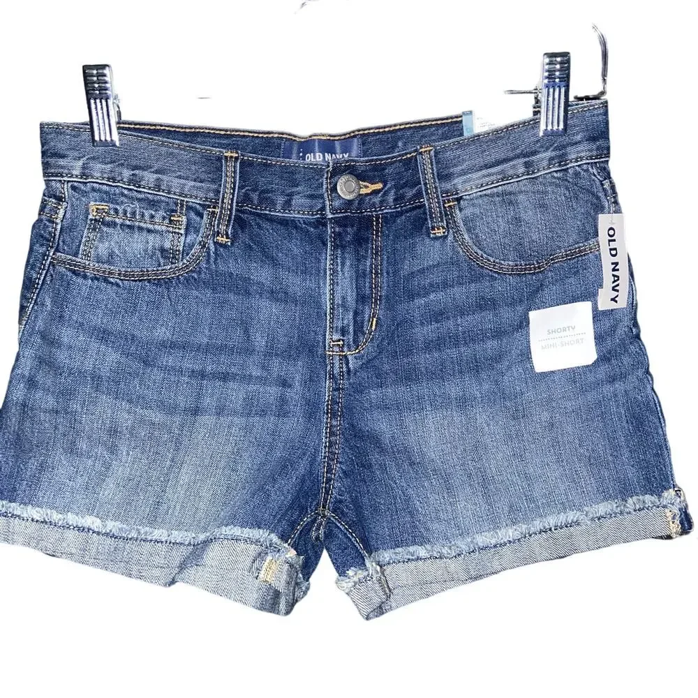 Old Navy Denim Shorts Girls Size 14 Cuff Hem NWT *